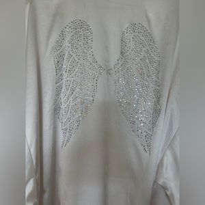 RARE Victoria secret 2015 fashion show ice angel wings ivory satin robe one size